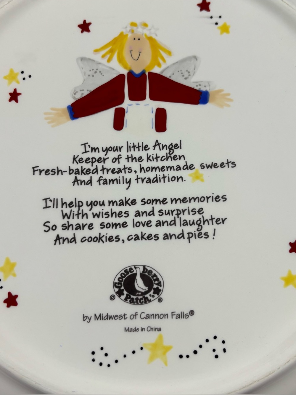 ANGEL PIE PLATE & COOKBOOK (GOOSE BERRY PATCH) - Picture 3 of 6